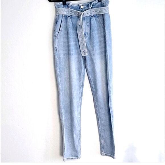 We The Free Denim - We The Free Women's Jeans Slouchy Relaxed Fit Light Wash Unique Design Size 24